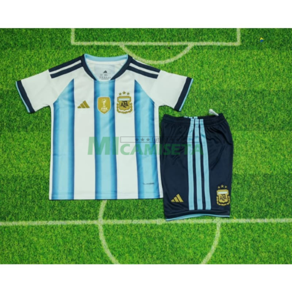 Camiseta Argentina Primera Equipación 2026 Azul/Blanco Niño Kit con FIFA2022