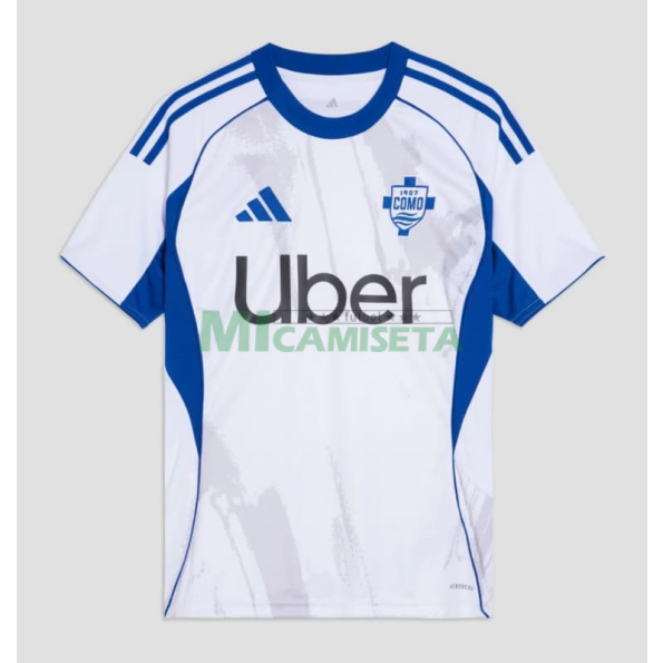 Camiseta Como 1907 Segunda Equipación 2025/2026 Blanco/Azul