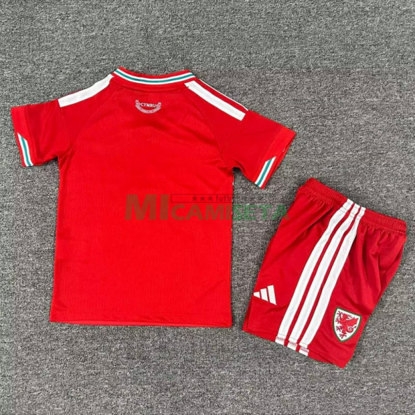 Camiseta Gales Primera Equipación Mundial 2026 Rojo Niño Kit