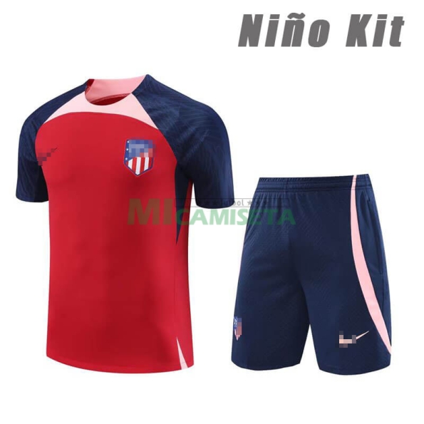 Camiseta de Entrenamiento Atlético de Madrid 2023/2024 Niño Kit Rojo/Azul Marino