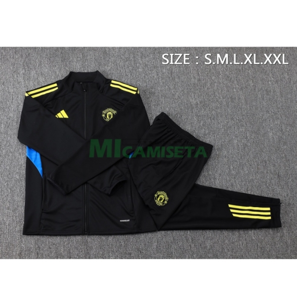 Chandal Manchester United 2025/2026 Negro con Escudo Verde
