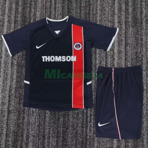 Camiseta PSG Primera Equipación Retro 2002/03 Azul Marino Niño Kit