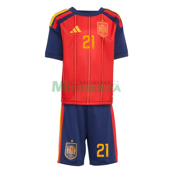 Camiseta Oyarzabal 21 España Primera Equipación 2026 Rojo/Azul Niño Kit