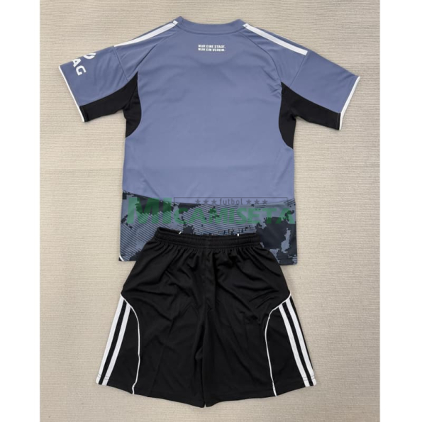 Camiseta Eintracht Fráncfort Tercera Equipación 2025/2026 Negro/Gris Niño Kit