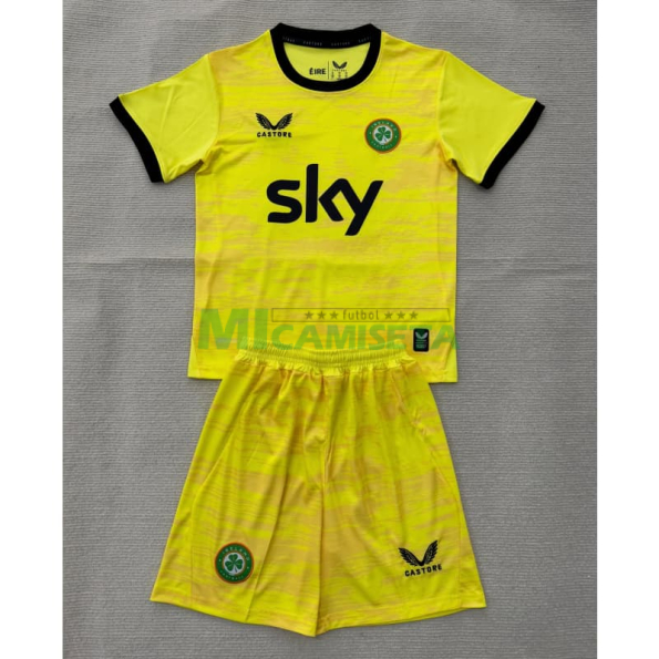 Camiseta de Portero Irland Segunda Equipación Mundial 2026 Amarillo Niño Kit