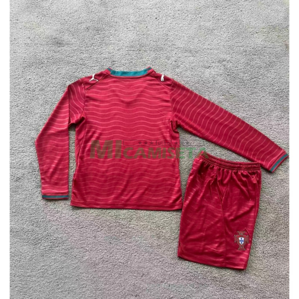 Camiseta Portugal Primera Equipación Mundial 2026 ML Rojo Niño Kit