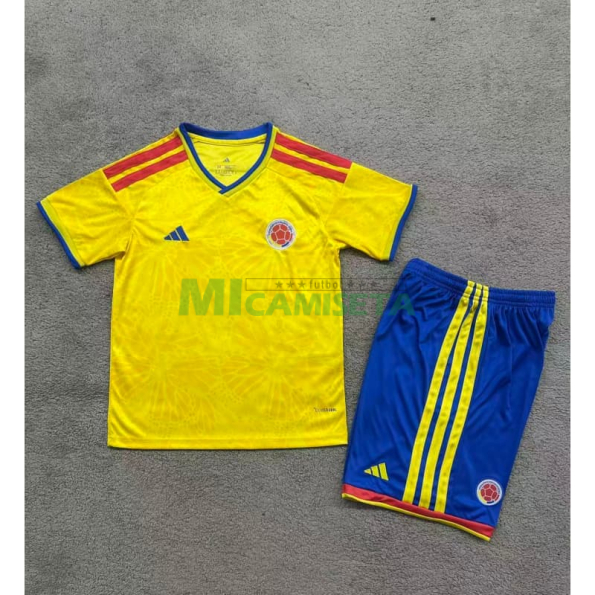 Camiseta Colombia Primera Equipación Mundial 2026 Amarillo Niño Kit