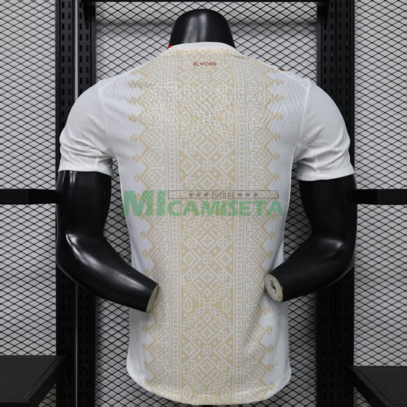 Camiseta Marruecos Segunda Equipación Mundial 2026 Blanco/Oro (EDICIÓN JUGADOR)