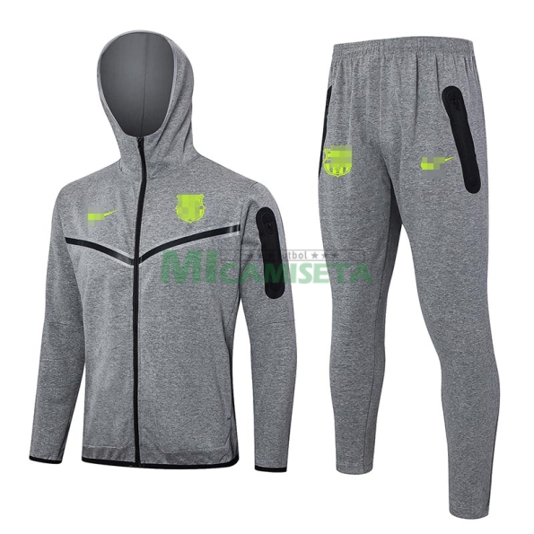 Chandal Barcelona 2024/2025 Con Capucha Gris Oscuro