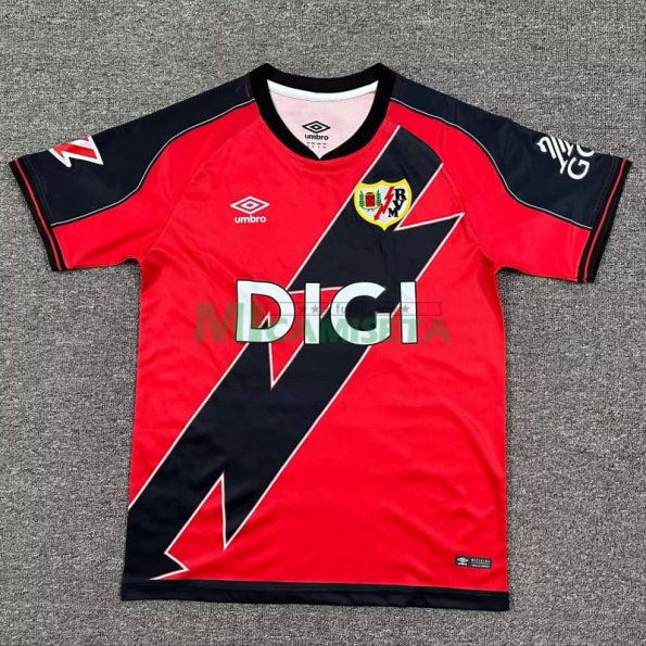 Camiseta Rayo Vallecano Segunda Equipación 2025/2026 Rojo/Negro con Parche La Liga
