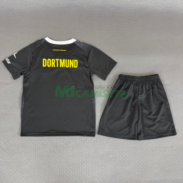 Camiseta Borussia Dortmund Segunda Equipación 2026/2027 Negro Niño Kit