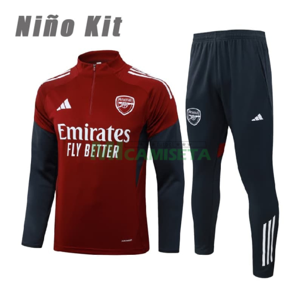 Sudadera De Entrenamiento Arsenal 2025/2026 Niño Kit Rojo/Azul Marino