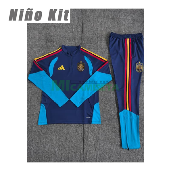 Sudadera de Entrenamiento España 2026 Niño Kit Azul Oscuro
