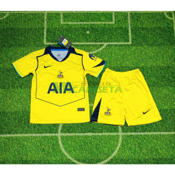 Camiseta Tottenham Hotspur Tercera Equipación 2025/2026 Amarillo Niño Kit