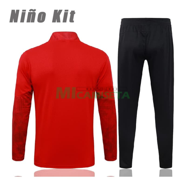 Sudadera De Entrenamiento AC Milan 2025/2026 Niño Kit Rojo/Blanco con Estampado