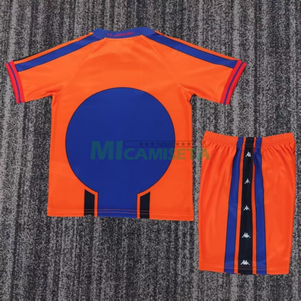 Camiseta Barcelona Segunda Equipación Retro 1997/98 Naranja/Azul Niño Kit