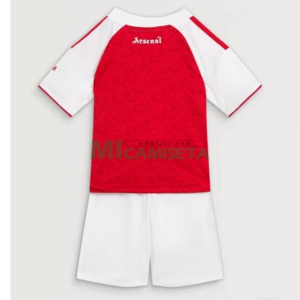 Camiseta Arsenal Primera Equipación 2025/2026 Rojo/Blanco Niño Kit