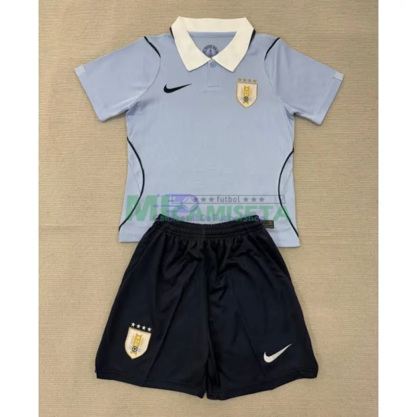 Camiseta Uruguay Primera Equipación Mundial 2026 Azul Claro Niño Kit