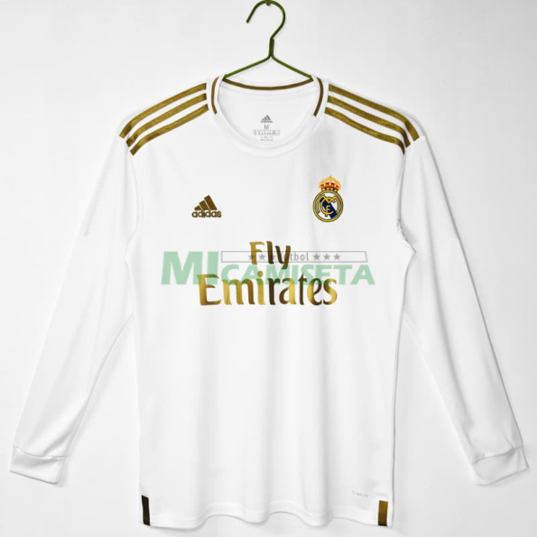 Camiseta Real Madrid Primera Equipación Retro 2019/20 ML Blanco
