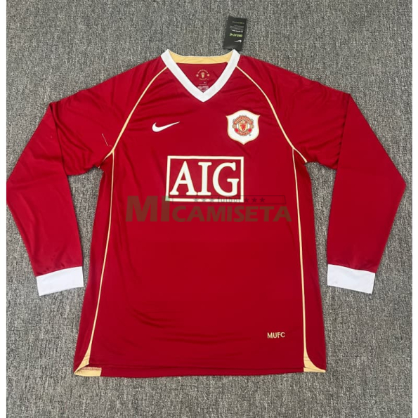 Camiseta Manchester United Primera Equipación Retro 2006/07 ML Rojo
