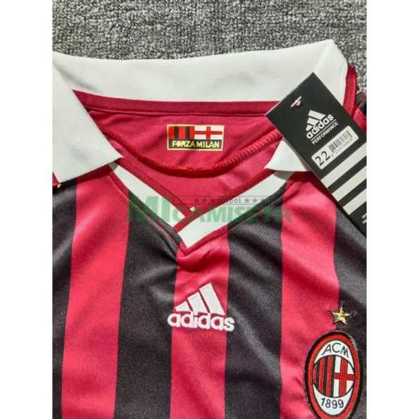 Camiseta AC Milan Primera Equipación Retro 2009/10 ML Rojo/Negro Niño Kit