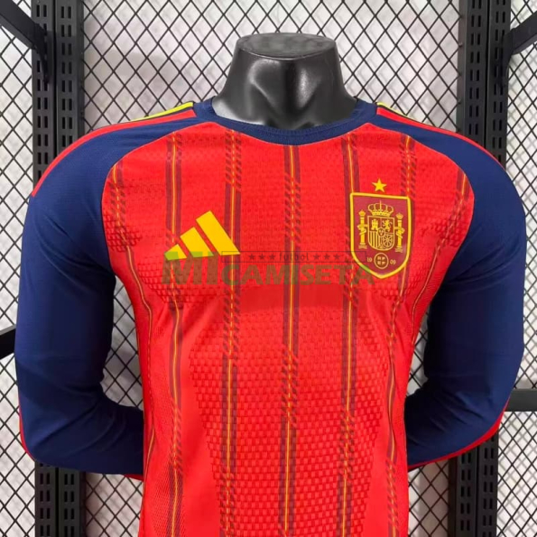 Camiseta España Primera Equipación Mundial 2026 ML Rojo/Azul (EDICIÓN JUGADOR)