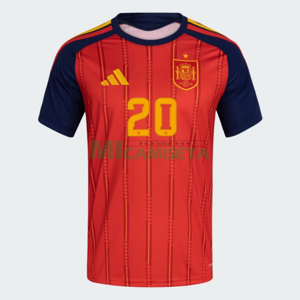 Camiseta Pedri 20 España Primera Equipación 2026 Rojo/Azul