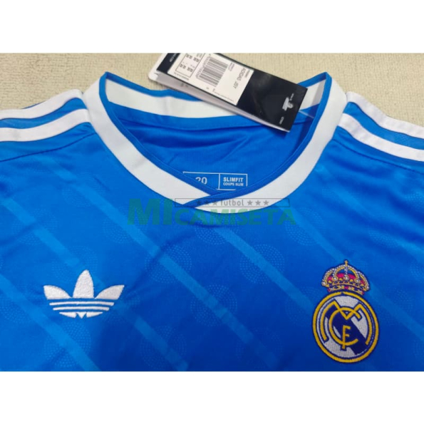Camiseta Real Madrid Tercera Equipación 2025/2026 Azul Niño Kit con Parche HP
