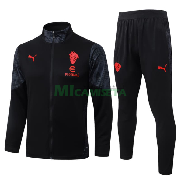 Chandal AC Milan 2025/2026 Negro con Estampado en Manga