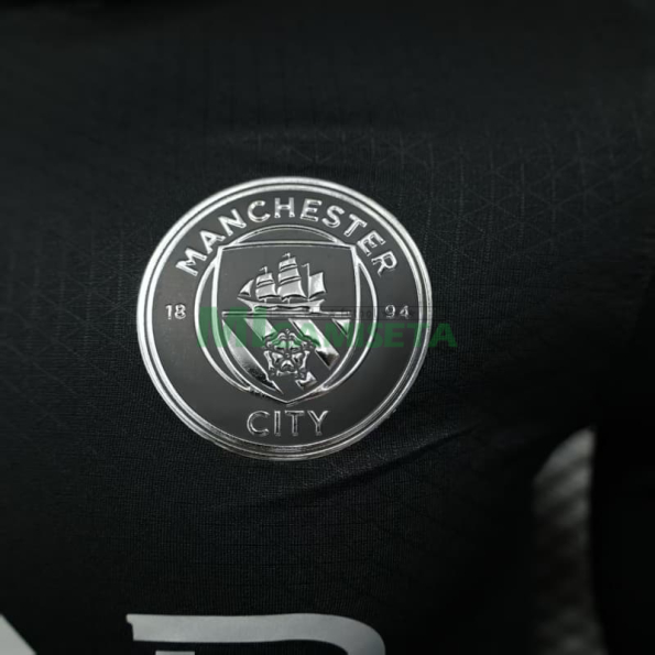 Camiseta Manchester City Segunda Equipación 2025/2026 ML Negro (EDICIÓN JUGADOR)