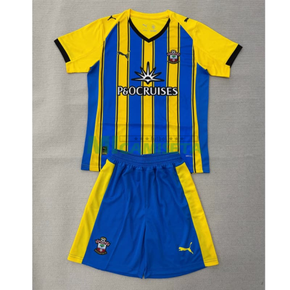 Camiseta Southampton Segunda Equipación 2025/2026 Amarillo/Azul Niño Kit