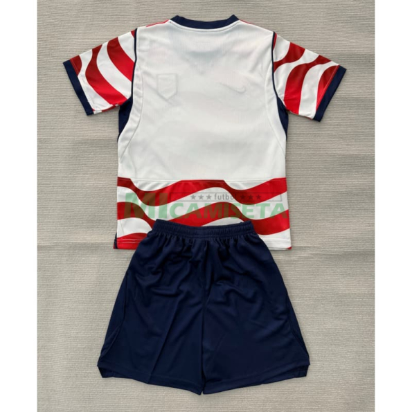 Camiseta EE.UU Primera Equipación Mundial 2026 Rojo/Blanco Niño Kit