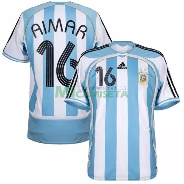 Camiseta Aimar 16 Argentina Primera Equipación Retro 2006 Azul/Blanco