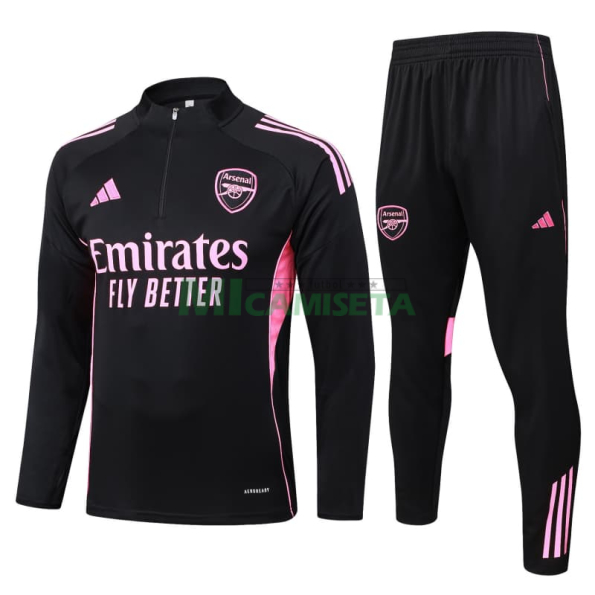 Sudadera De Entrenamiento Arsenal 2025/2026 Kit Negro/Rosa