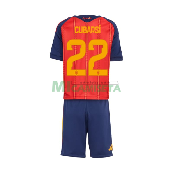 Camiseta Cubarsí 22 España 2026 Primera Equipación Mundial Rojo/Azul Niño Kit