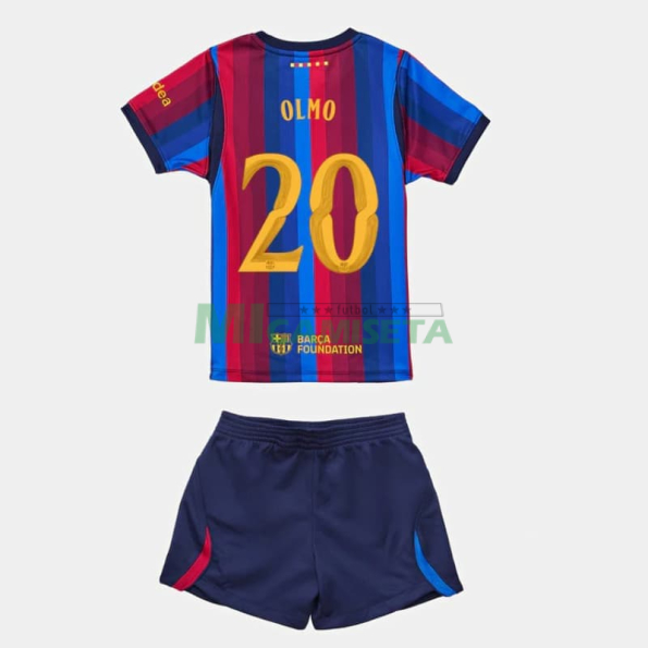 Camiseta OLMO 20 Barcelona Primera Equipación 2026/2027 Rojo/Azul Niño Kit UCL
