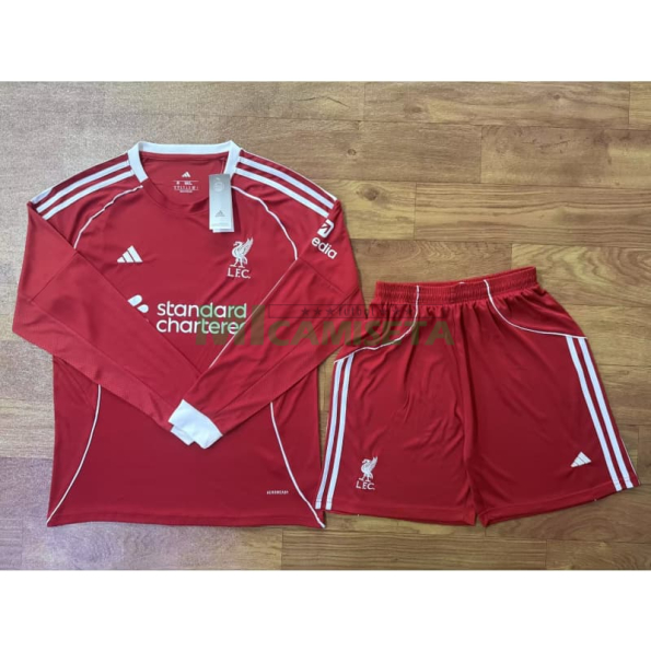 Camiseta Liverpool 2025/2026 Primera Equipación ML Rojo