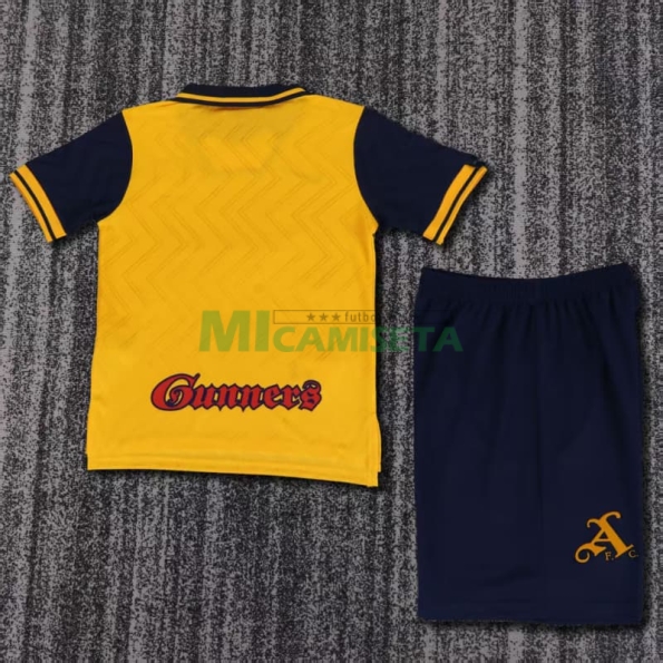 Camiseta Arsenal Segunda Equipación Retro 1996/97 Amarillo Niño Kit