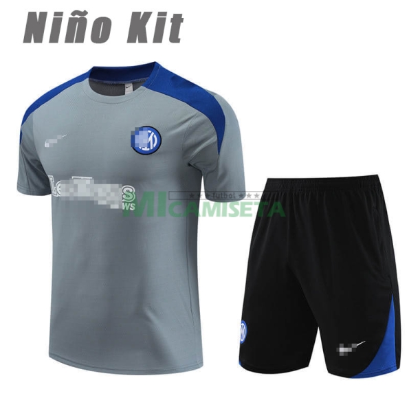 Camiseta de Entrenamiento Inter De Milan 2023/2024 Niño Kit Gris Oscuro