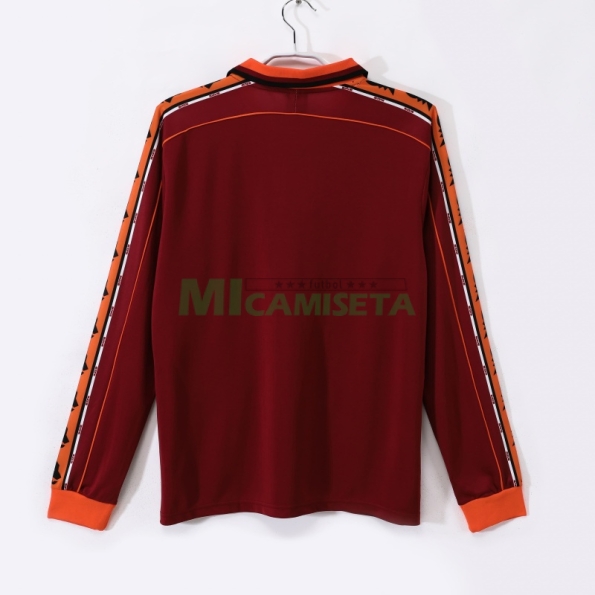 Camiseta AS Roma Primera Equipación Retro 1998/99 ML Rojo Oscuro