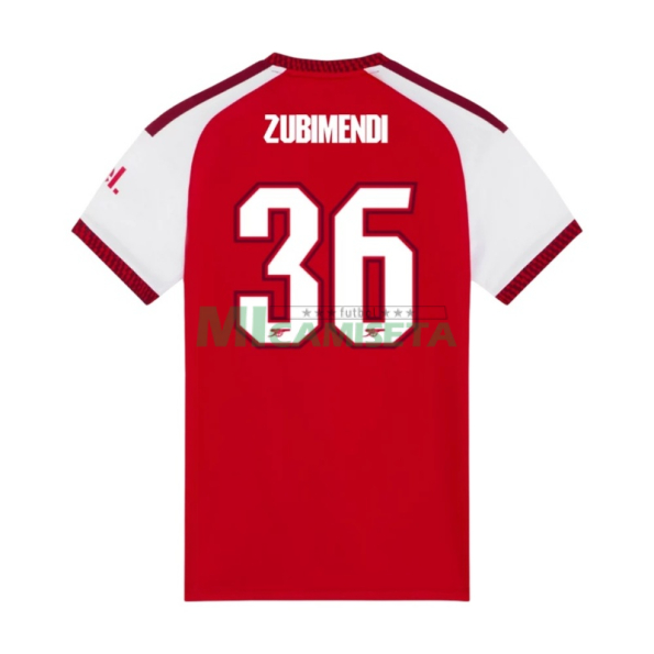 Camiseta ZUBIMENDI 36 Arsenal Primera Equipación 2026/2027 Rojo/Blanco Premier League