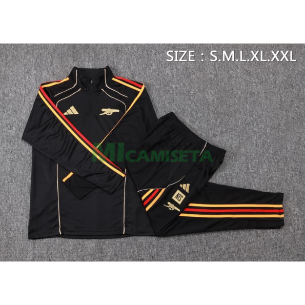 Sudadera De Entrenamiento Arsenal 2025/2026 Kit Negro Versión Retro