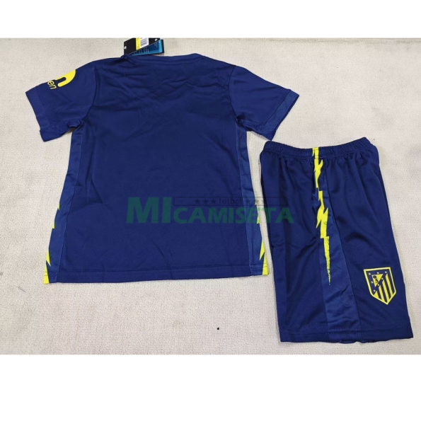 Camiseta Atlético de Madrid Segunda Equipación 2025/2026 Azul Niño Kit