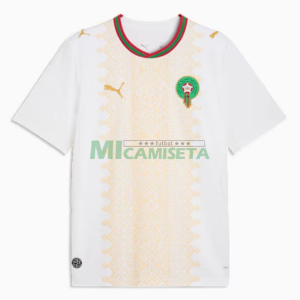 Camiseta Marruecos Segunda Equipación Mundial 2026 Blanco/Oro