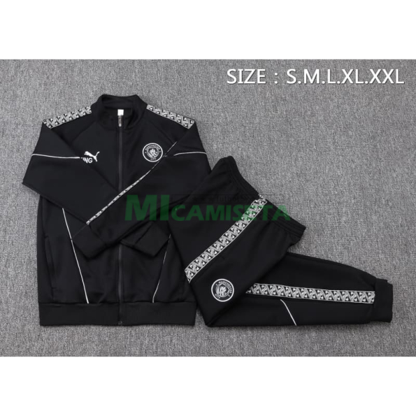 Chandal Manchester City 2025/2026 Negro con Estampado en Manga