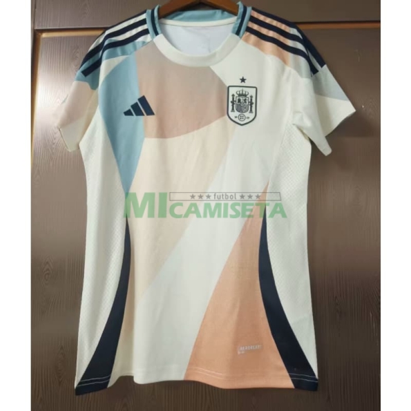 Camiseta España Segunda Equipación la EURO Femenina 2025 Mujer Blanco/Beige