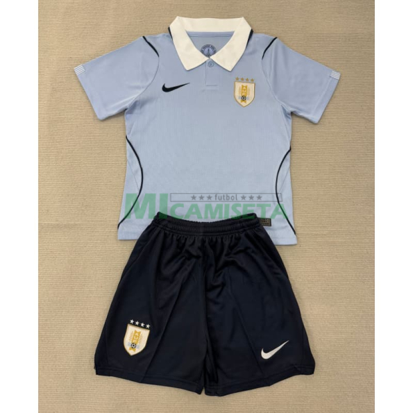 Camiseta Uruguay Primera Equipación Mundial 2026 Azul Claro Niño Kit