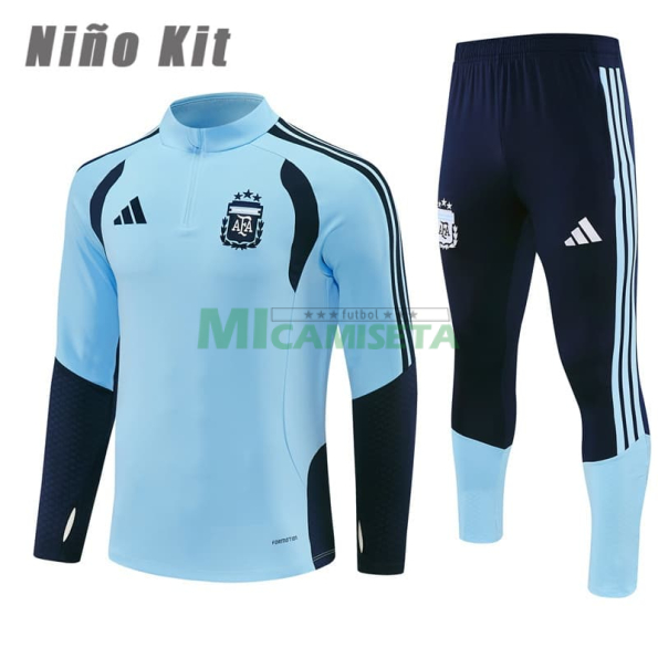 Sudadera de Entrenamiento Argentina 2026 Niño Kit Azul Claro