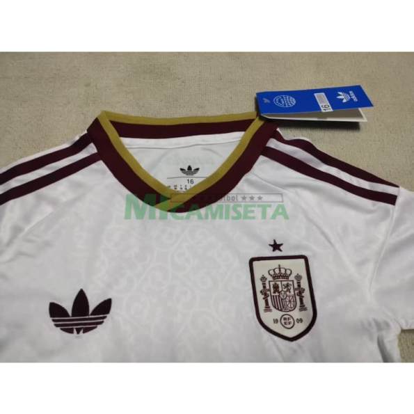 Camiseta España Segunda Equipación Mundial 2026 Blanco/Rojo Niño Kit