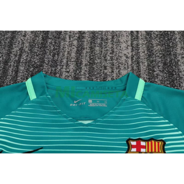 Camiseta Barcelona Tercera Equipación Retro 2016/17 Verde Niño Kit